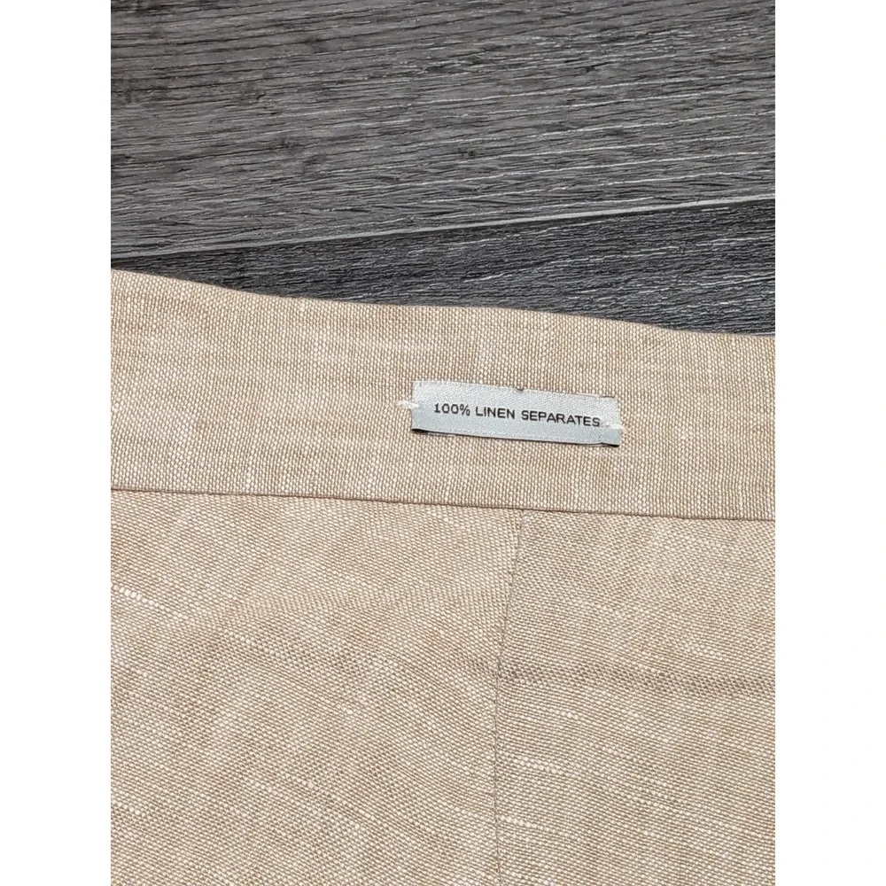 NWT Joseph Abboud Men's Brown 100% Linen Flat Front Pant Size 40x30 (Actual 42)
